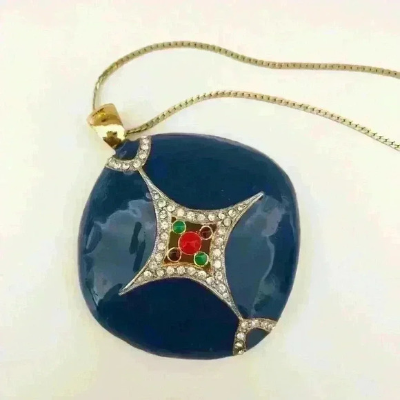 Sparkle Star, Blue Enameled Pendant - Picture 4 of 6